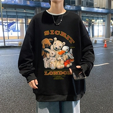S6216-P28加绒款-P33秋季圆领卫衣男大码韩版宽松长袖外套，男装卫衣，电商A040