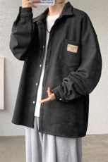 8XL-M秋冬款加绒加厚衬衫男做旧脏脏保暖外套大码衬衣CS29002P65，男装衬衫，电商B312