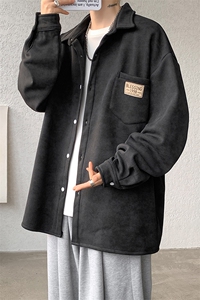8XL-M秋冬款加绒加厚衬衫男做旧脏脏保暖外套大码衬衣CS29002P65图片