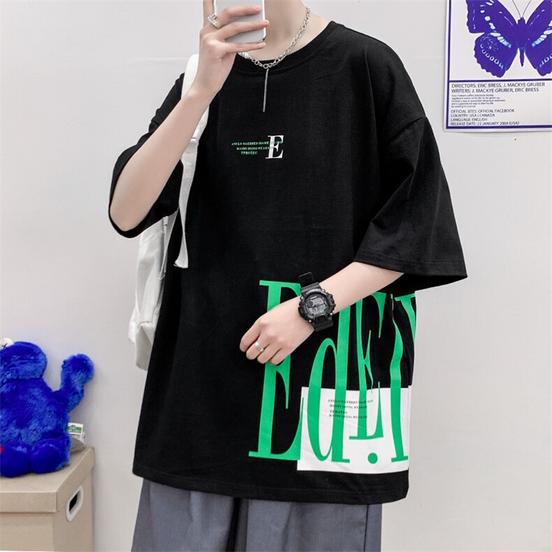 夏装学生纯棉印花短袖T恤2023运动休闲半袖男女1588-P38控价58,男装T恤,电商A441-1
