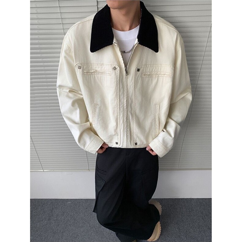 J50-P95牛仔外套男女春秋冬美式复古设计感宽松高级感休闲工装,男装工装外套,电商B323A