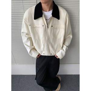 J50-P95 牛仔外套男女春秋冬美式复古设计感宽松高级感休闲工装图片