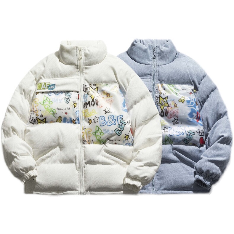 白底图得物小清新面包服立领棉衣情侣可爱韩版潮1611B-M05-P120,男装棉衣,星座1611B