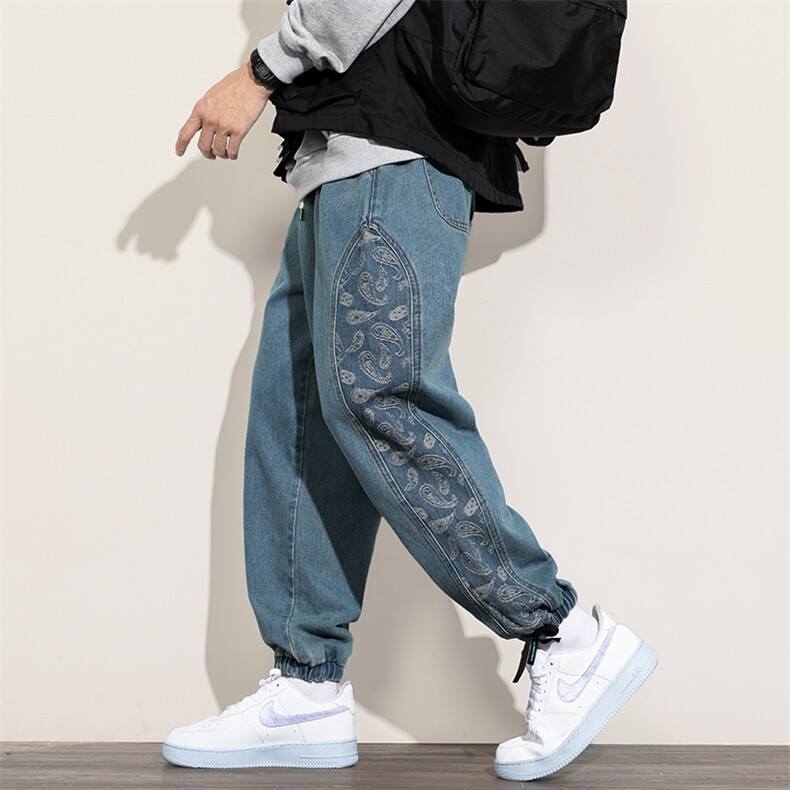2021春新日系白墙港风休闲大码小脚九分男裤宽松牛仔裤N8150-P55,男装牛仔裤,电商A001