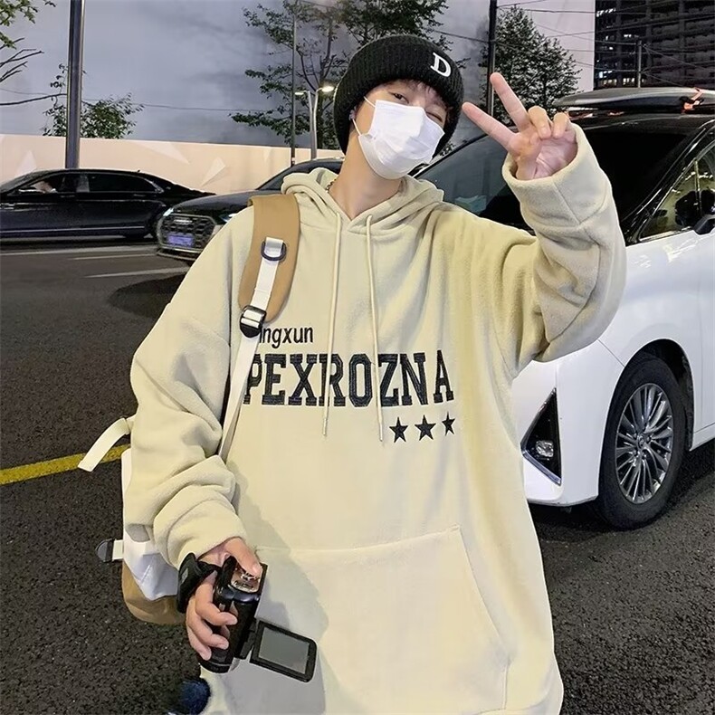 卫衣男潮牌秋冬高街hiphop外套加绒Y65P43图片