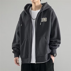 开衫卫衣男款春秋季潮牌休闲夹克男学生设计感印花棒球服外套，男装夹克，星座506A