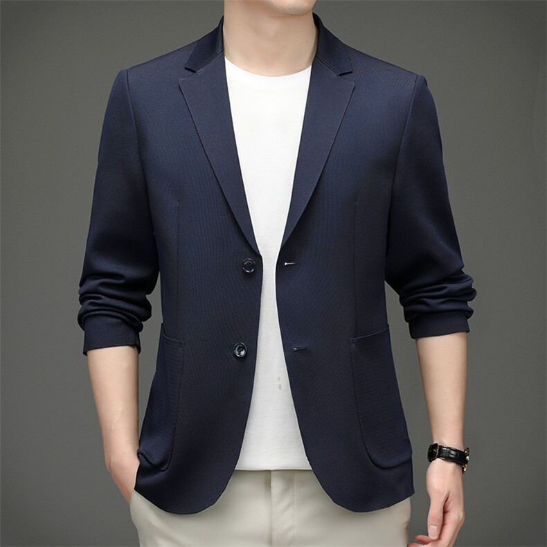 上衣单排扣春季口袋中老年2023年翻领长袖时尚西服SL2168,男装西服,钱塘6003（原4033）