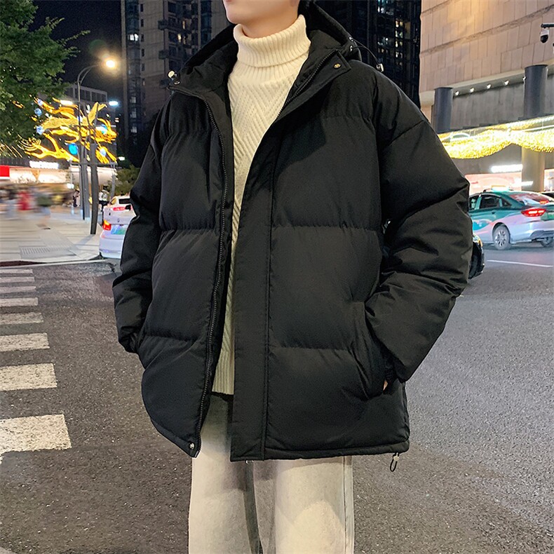 棉服棉袄秋冬新款棉衣外套纯色连帽面包服保暖加厚A436-1277-P60,男装棉衣,电商A436