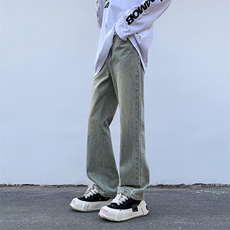 B221美式ins高街小众纯色百搭微喇牛仔裤LK22087-P55控78，男装牛仔裤，电商B221