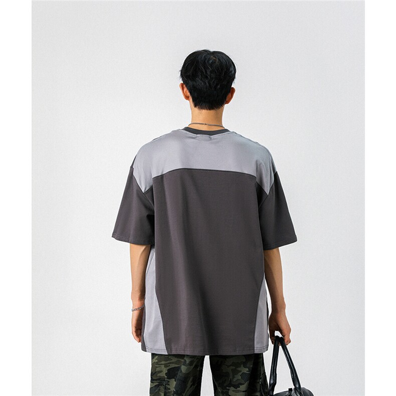 凉感双色拼接设计羽毛球球服大码M-5XL短袖T恤男DX78029P50控78图片