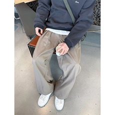 2025新款纯色打褶休闲裤春夏季男款宽松长裤纯色简约百搭小西裤，男装休闲裤，星座506A