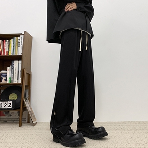 现货男款裤子ins春夏新品垂感黑色痞帅休闲西装裤子潮XK301-P50图片