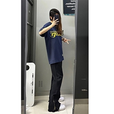 B221美式ins高街小众百搭微喇拉链牛仔裤LK22049-P60控78，男装牛仔裤，电商B221