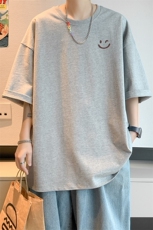 已注册/夏季内景重磅笑脸印花短袖T恤男时尚半袖打底衫DT2888/P25，男装T恤，电商B316
