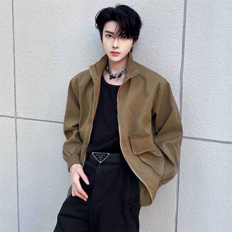 （自家图）黑色立领夹克外套男春工装潮牌衣服2018-P68,男装夹克,星座910-5