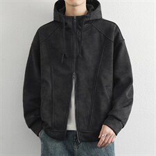 美式高级感连帽卫衣男2026潮牌复古高街oversiz开衫外套，女装短外套，星座914