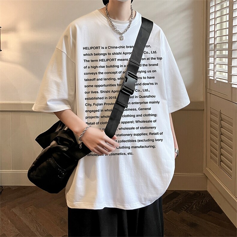抖音得物二开现货供应220克夏装重磅美式高街宽松短袖t恤MT56,男装T恤,电商A486-1