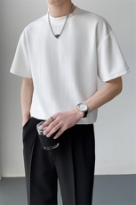 直播数据款华夫格百搭休闲宽松纹理短袖T恤打底衫TX26/P30特控55，男装T恤，电商A243