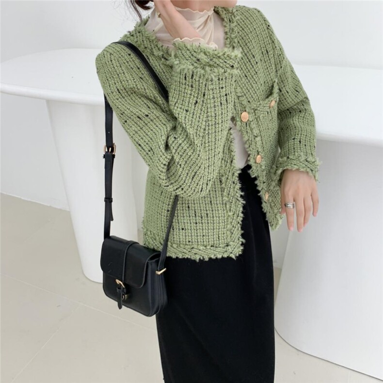 【现货】韩系洋气绿色小香风外套，其它，NIY