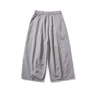 白底平铺 夏季大码风日系港风山系九分裤休闲阔腿裤 K281/P55图片