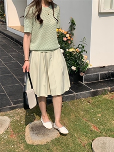 夏季新款短袖t恤女薄款圆领针织宽松百搭半袖上衣图片
