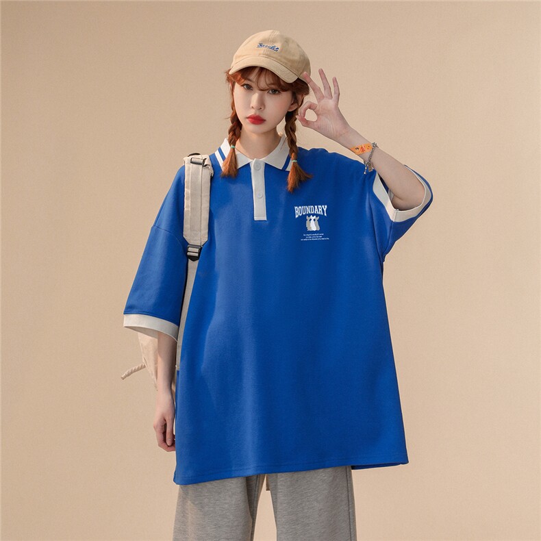 中性风23新款夏季百搭翻领100棉时尚百搭短袖T恤PL283P40控58,男装T恤,A247A
