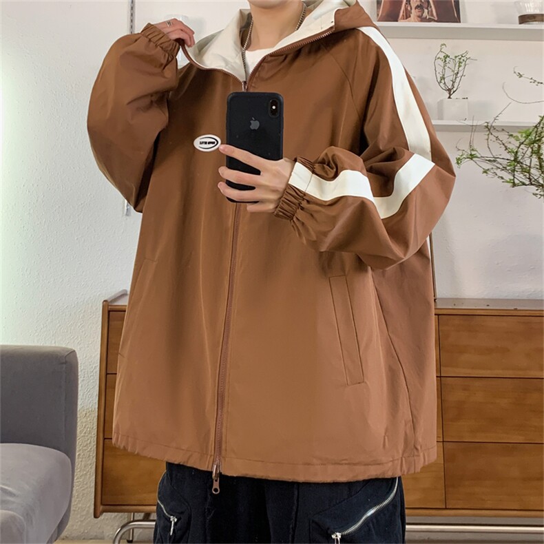 JK9012/P70春装新款两面服中性风夹克男防水冲锋衣宽松外套两面穿,男装夹克,电商A141