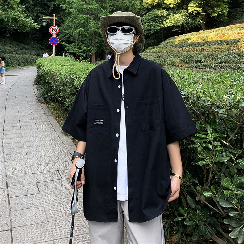 S81-P34日系宽松型短袖衬衫图片