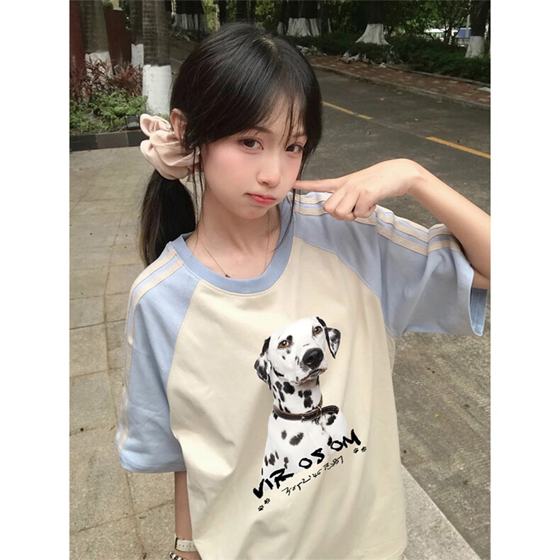 抖音得物品质二开240克宽松纯棉美式潮牌插肩三杠织带短袖T恤,男装T恤,电商A486