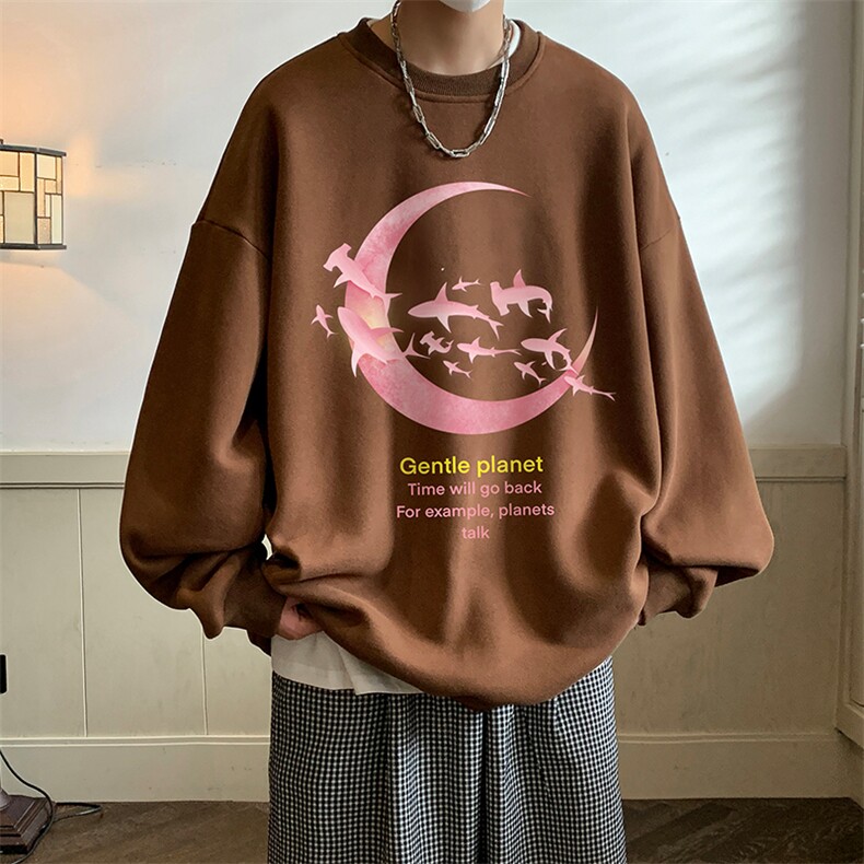 圆领卫衣男大码加厚加绒长袖t恤男S6209-P28加绒款-P33,男装卫衣,电商A040