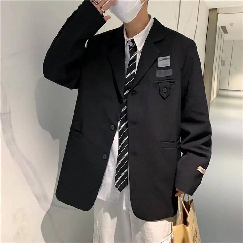秋季红小西装男港风ins韩版宽松休闲西服炸街外套W1532-P53,男装西服,星座412-2