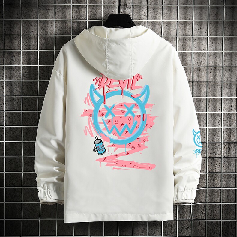 JK65178-P45连帽夹克男大码胖子棒球服上衣外套网格挂拍,男装夹克,电商A040A