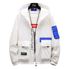 防晒服男夏季超薄款透气防晒衣夹克韩版潮流连帽工装外套F919，男装夹克，星座509
