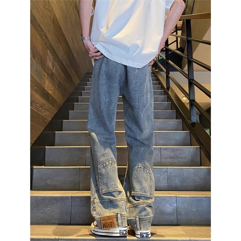 复古微喇牛仔裤男美式高街裤子直筒裤NYX8046-P38,男装牛仔裤,星座208-5