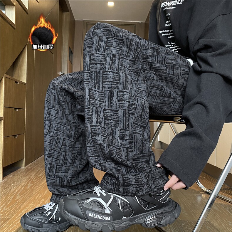 2025冬新款加绒灯芯绒宽松休闲脏脏裤B315-K125JR-特p40控78,男装休闲裤,电商B315