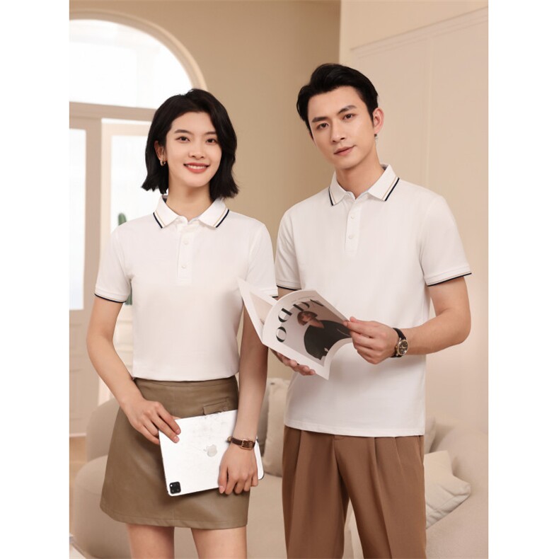夏季团服定制LOGO冰丝200克冰氧棉短袖POLO衫男女同款上衣D661P25,男装T恤,星座1602B（原101B-1）