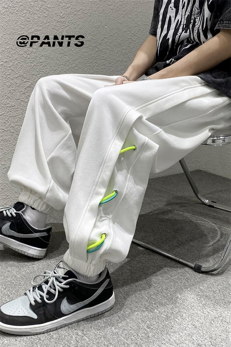 港风棉质品质高街设计潮牌宽松阔腿男裤DK7864-P78-控98,男装休闲裤,星座717