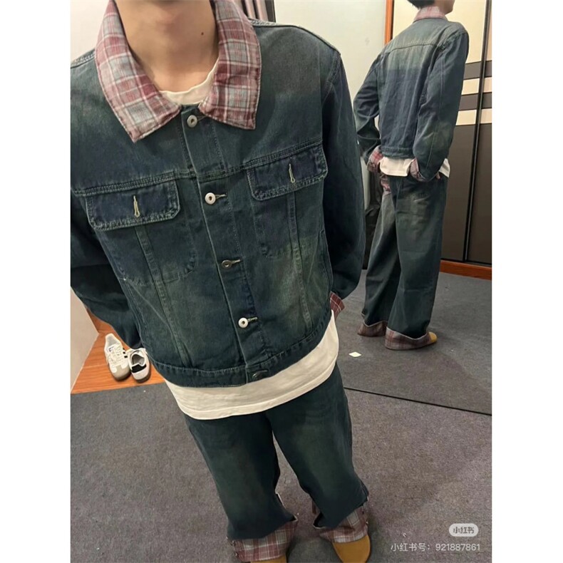 网图现货-TZ08-P155抖音复古水洗牛仔外套美式,男装工装外套,电商B327