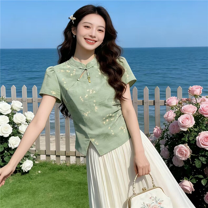 2026年夏季新中式女高级感两件套裙,女装套装/套裙,贝蕾酷儿