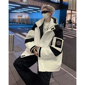 防水撞色棉服 DD2249-125控价168冬季保暖连帽棉衣可二开防寒外套图片
