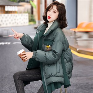 羽绒服新款2022女装时尚韩版可中长款90白鸭绒2022年冬季独特设计图片