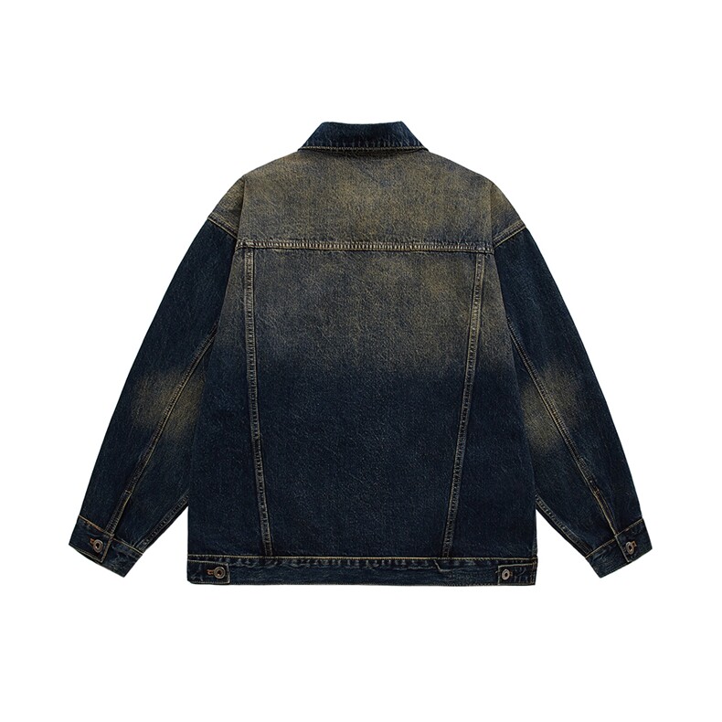 秋季新款宽松工装大码水洗牛仔夹克外套N8883/P135,男装夹克,星座202-1