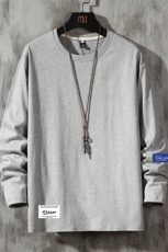 TX3062-P25纯棉长袖t恤男大码圆领打底衫，男装T恤，电商A040A