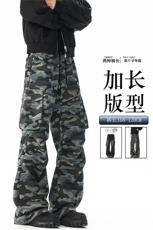 迷彩裤子男生190高个子加长工装裤直筒休闲卫裤阔腿运动裤KZ086，男装休闲裤，电商B312
