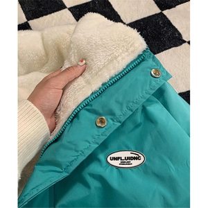 秋冬季立领女宽松显瘦羊羔毛羽绒棉服面包服加厚保暖外套 M587图片