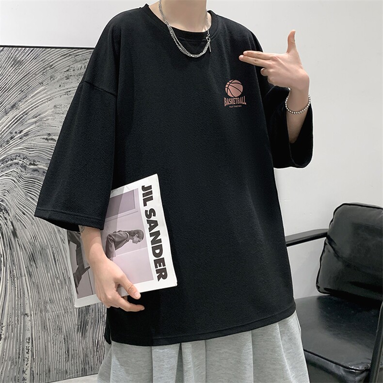 Q11237-P30春夏季七分袖t恤男大码五分袖男短袖中袖大皂风,男装T恤,电商A040