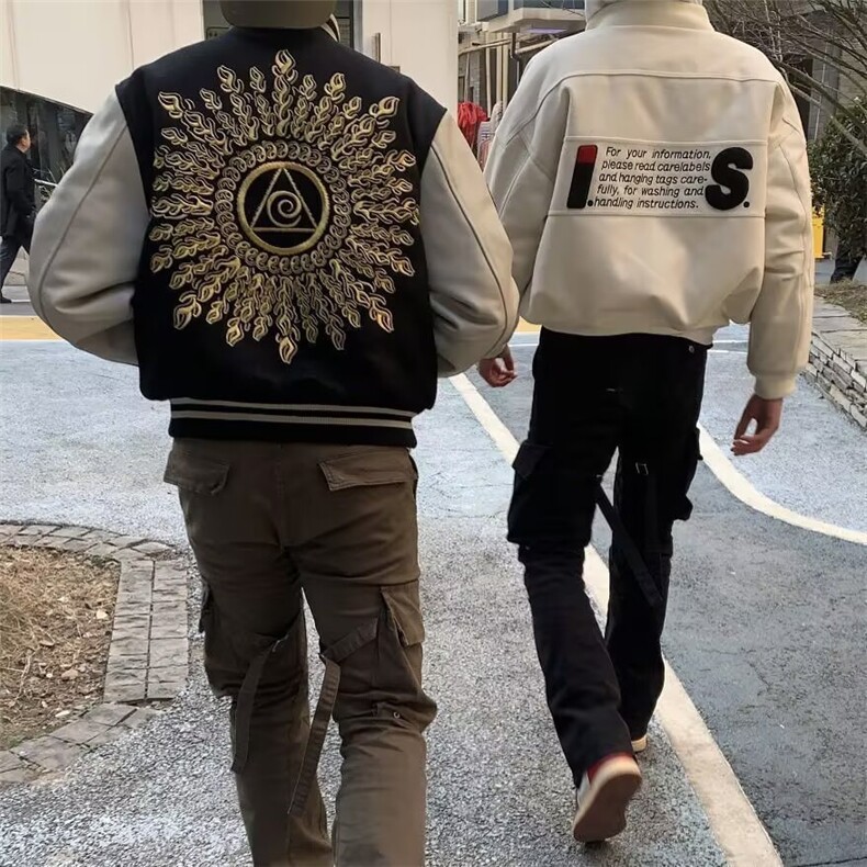 JK180-P39美式高街vibe棒球服男款秋季痞帅光明会之眼刺绣夹克,男装夹克,电商B323A