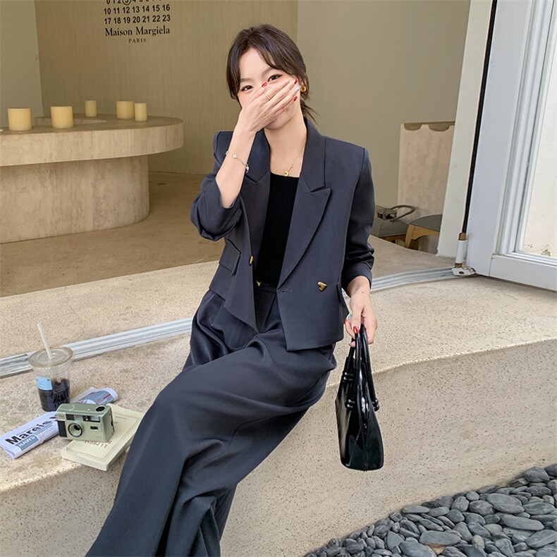 【主推现货】短款小西装阔腿裤两件套装女508-P150-K218,女装套装/套裙,2C126