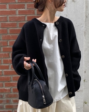 2025年秋季长袖单件套头通勤黑色加厚芝麻点时尚百搭通勤休闲开衫，女装羊毛衫，佳弈羊绒