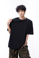 短袖男宽松激光烧花D329-QM910-P35-控58，男装T恤，电商D329